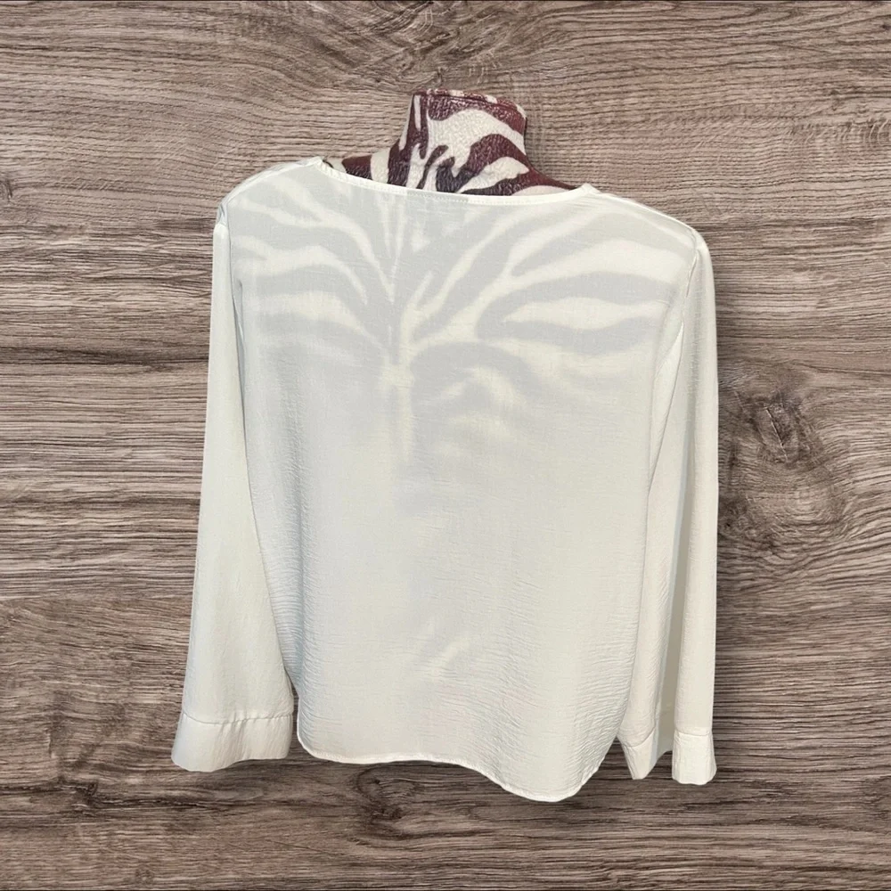 Top Shop Ivory N-Neck Crop Wrap Top Size 10